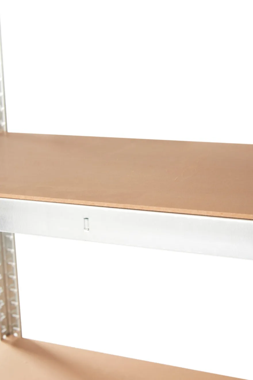 Stålreol galv. m/5 hylder - 90 x 180 x 45 cm