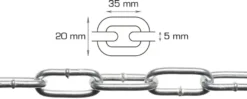 Svejst langleddet kæde 5 mm x 5 meter