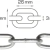 Svejst langleddet kæde 3 mm x 5 meter