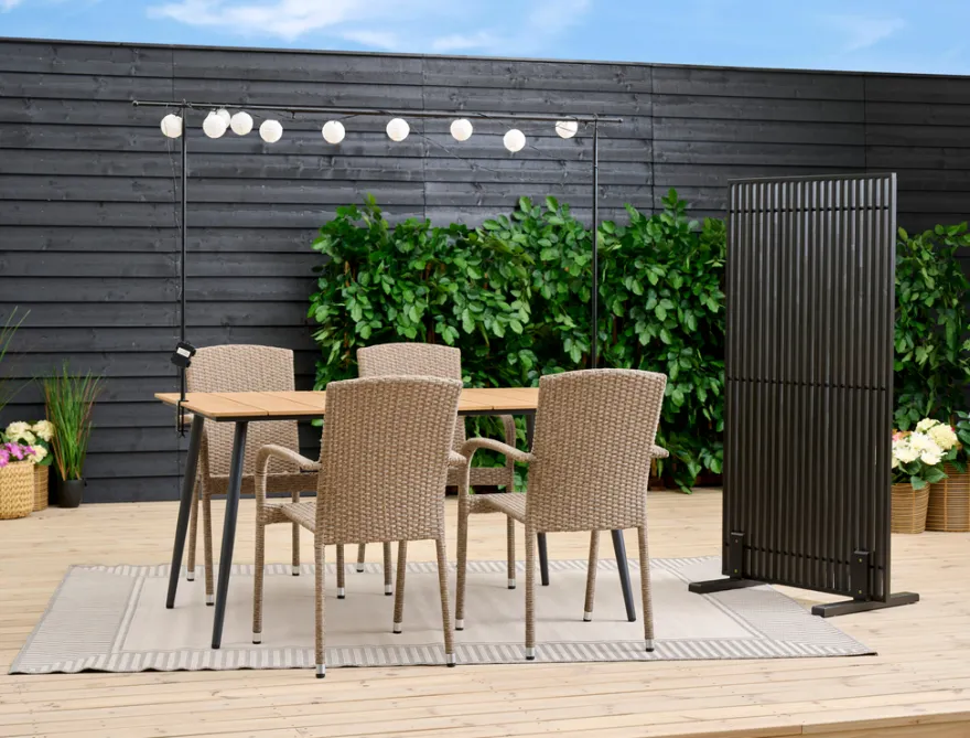 Terrasseafskærmning New York sort akacie - Sunlife®