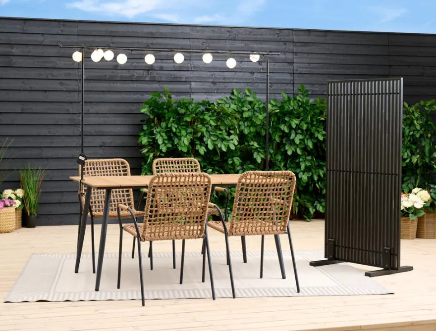 Terrasseafskærmning New York sort akacie - Sunlife®