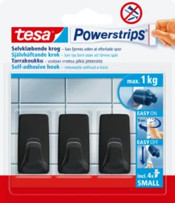 tesa® Powerstrips Kroge Small sort 1 kg - 3 stk.
