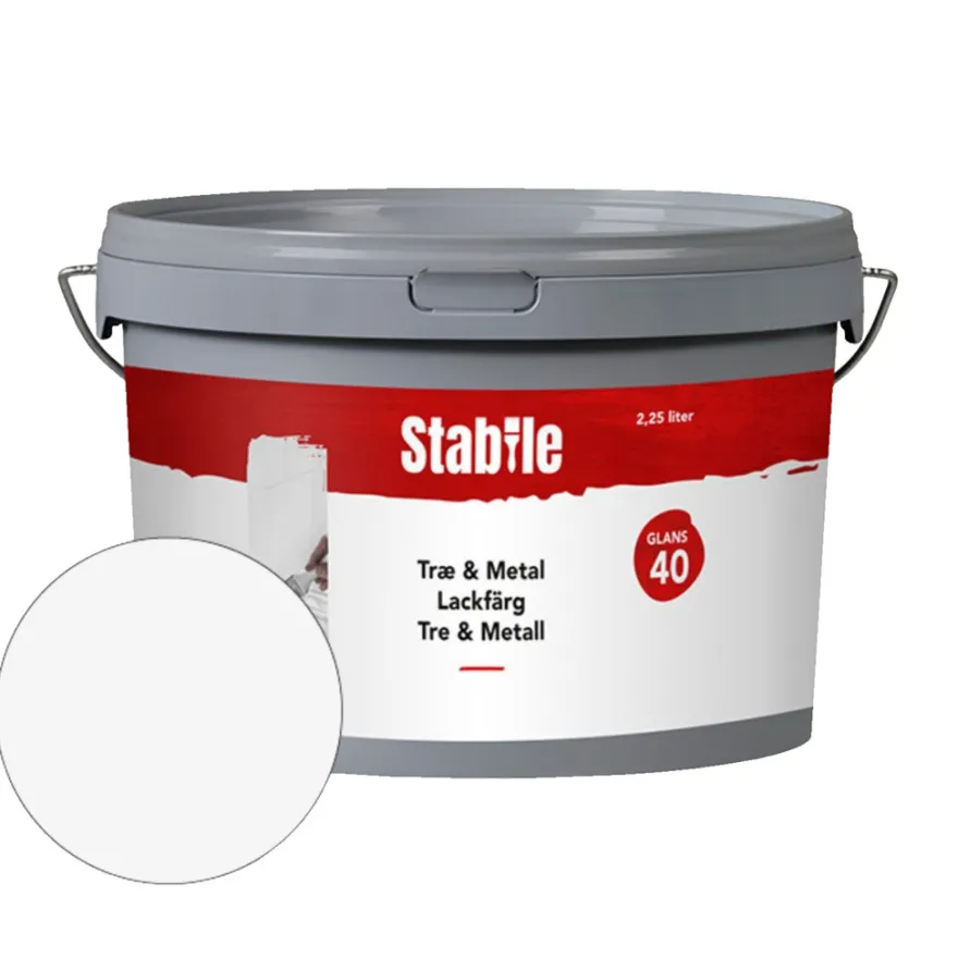 Træ & Metal 40 hvid maling 2,25 liter - Stabile®