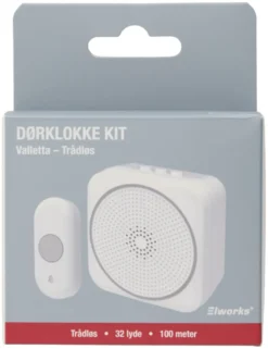 Trådløs dørklokke Valletta m/1 ringetryk