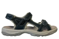 Trekkingsandaler dame denimfarvet læder str. 41