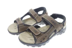 Trekkingsandaler herre brun læder str. 44