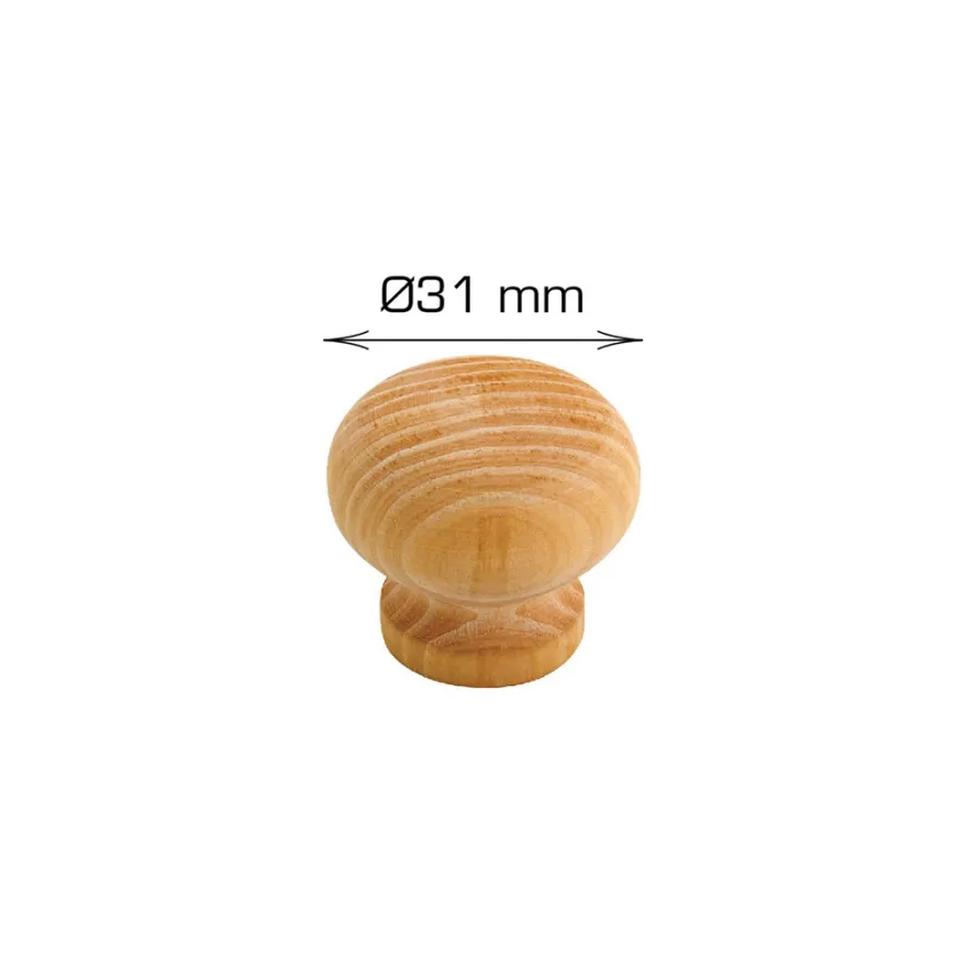 Træknop bøg Ø31 mm 2 stk.