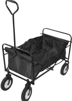 Trækvogn Verona foldbar sort 93 x 75 x 46,5 cm - Sunlife®