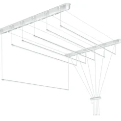 Tørrestativ m/snoretræk lofthængt 180 x 51 cm