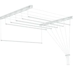 Tørrestativ m/snoretræk lofthængt 180 x 51 cm