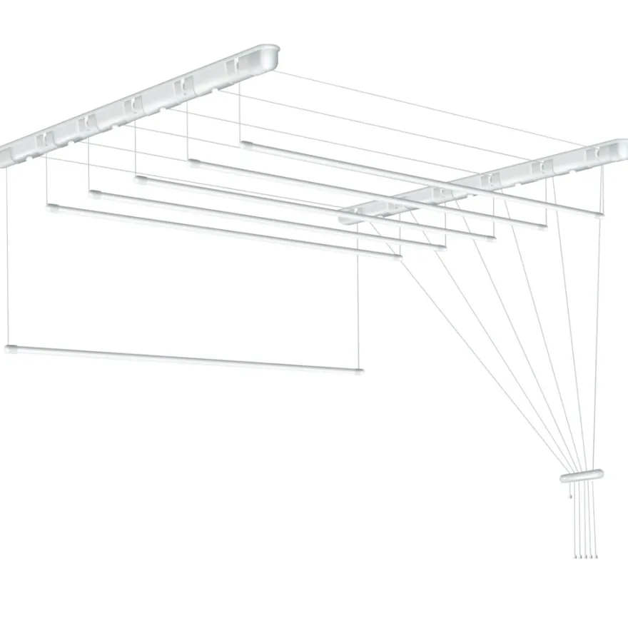 Tørrestativ m/snoretræk lofthængt 180 x 51 cm