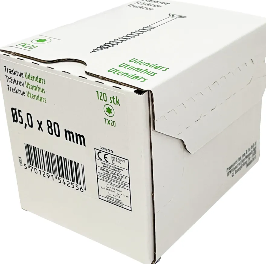 Universalskrue Basic 5,0 x 80 mm 120 stk.