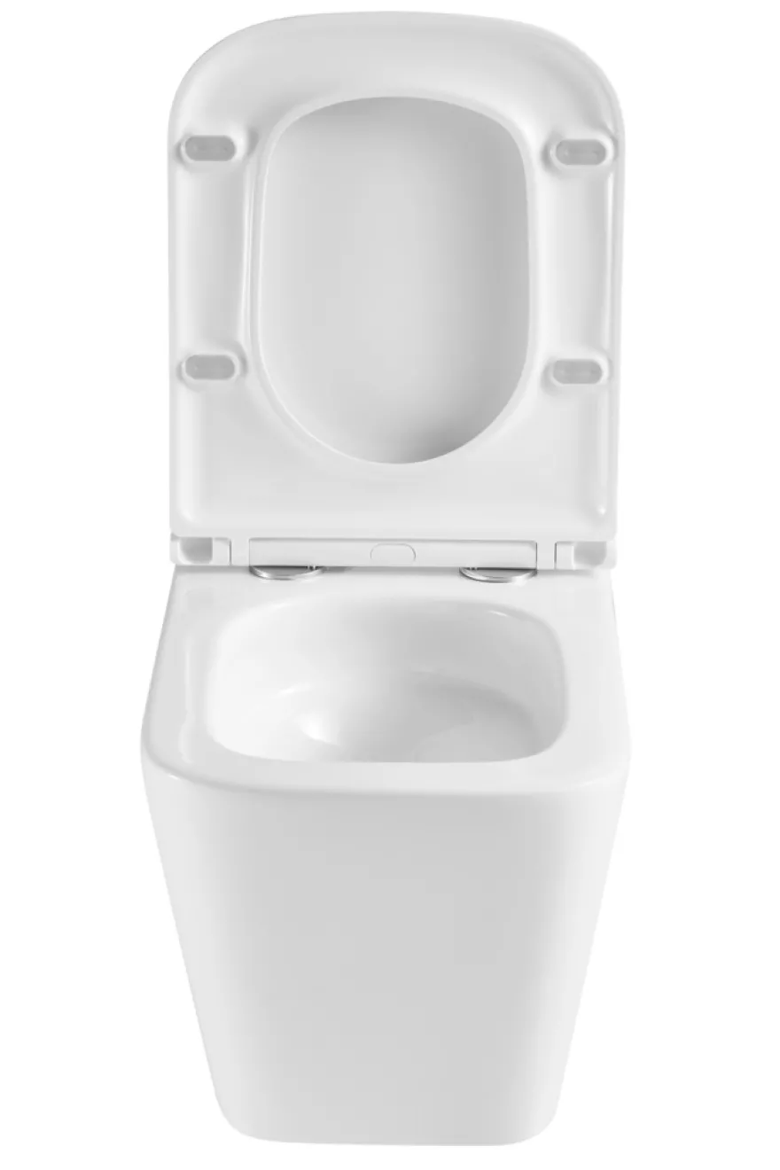 Væghængt toilet kantet m/Vortex skyl - hvid