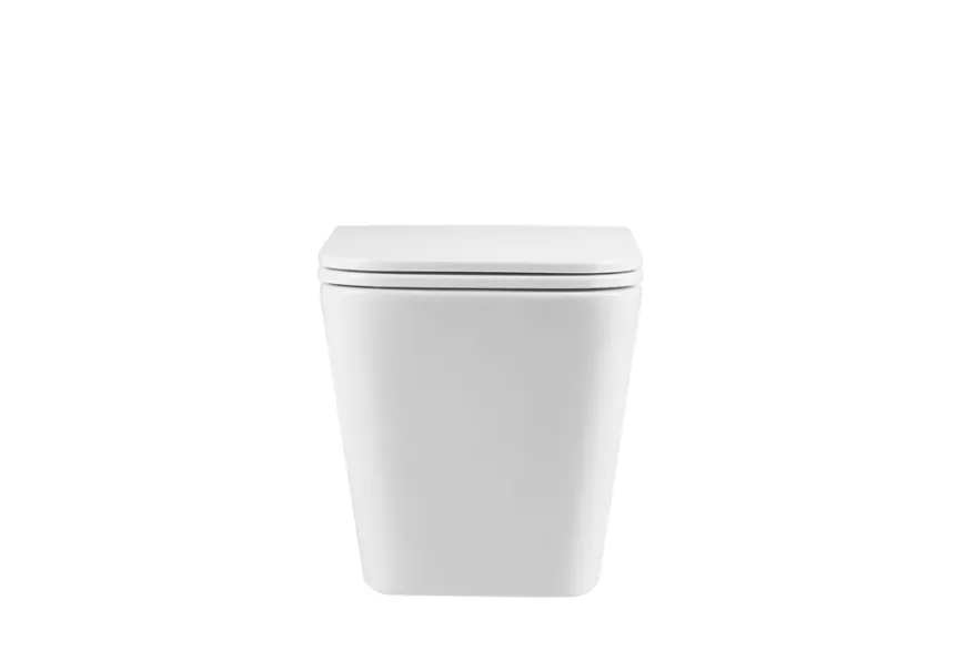 Væghængt toilet kantet m/Vortex skyl - hvid