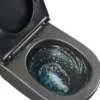 Væghængt toilet rund m/Vortex skyl - sort