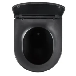 Væghængt toilet rund m/Vortex skyl - sort