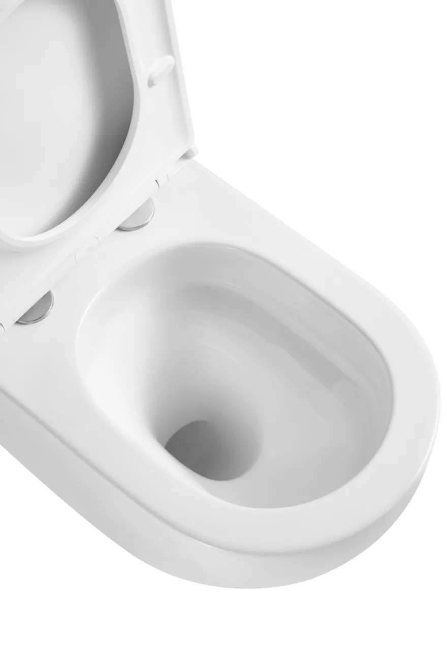 Væghængt toilet rund m/Vortex skyl - hvid