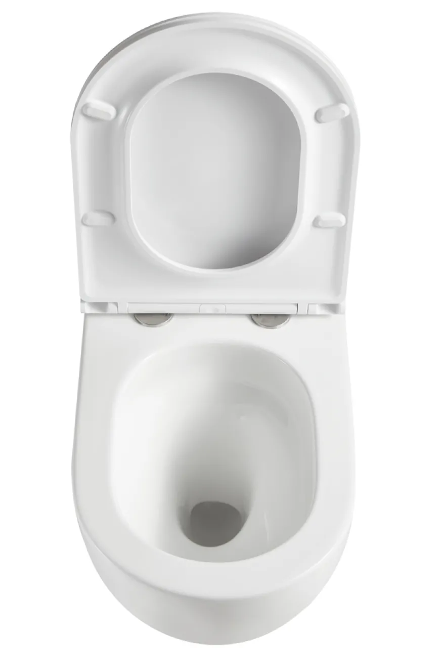 Væghængt toilet rund m/Vortex skyl - hvid
