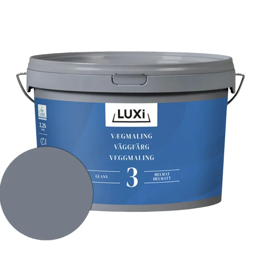 Vægmaling 3 havblå 2,25 liter - LUXI®
