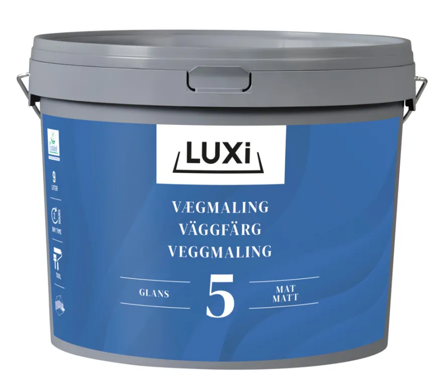 Vægmaling 5 hvid 9 liter - LUXI®