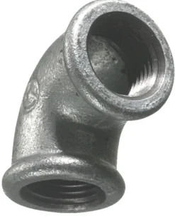 Vinkel galvaniseret 1/2" - muffe/muffe 90 gr.