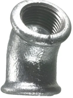 Vinkel galvaniseret 3/4" - muffe/muffe 45 gr.