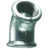 Vinkel galvaniseret 1/2" - muffe/muffe 45 gr.