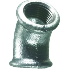 Vinkel galvaniseret 1/2" - muffe/muffe 45 gr.