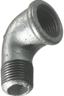 Vinkel galvaniseret 1/2" - muffe/nippel 90 gr.