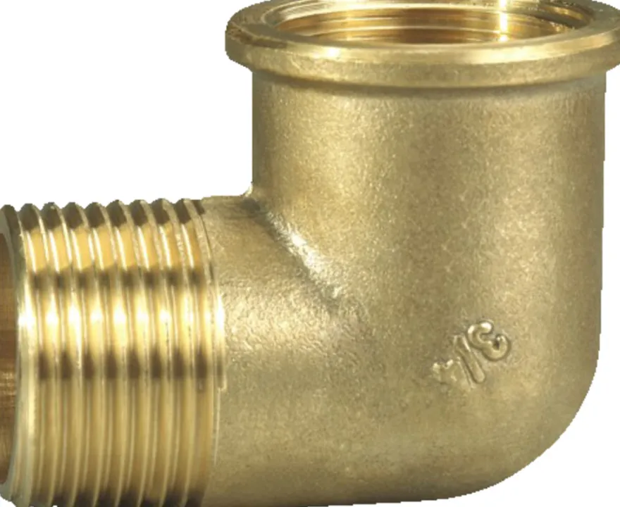 Vinkel messing 3/4" muffe/nippel
