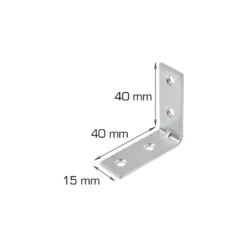 Vinkelbeslag 40 x 40 x 15 mm - 2 stk.