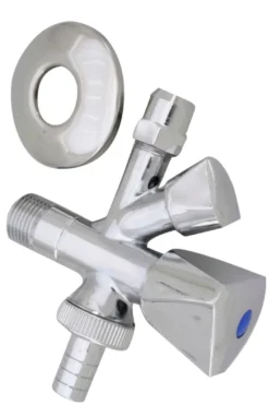 Vinkelventil med aftap 1/2" x 10 mm