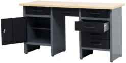Værkstedsbord med skab/skuffer 160 x 60 x 85 cm