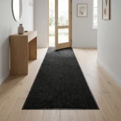 Wash&Clean smudsmåtte sort 90 x 250 cm
